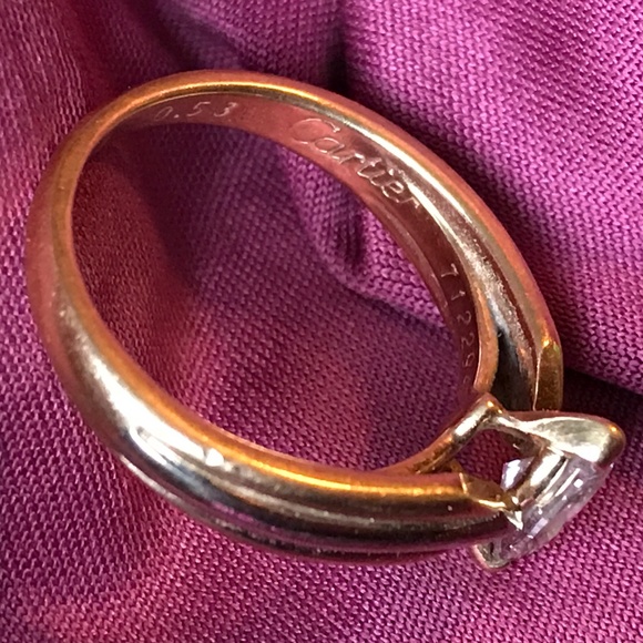 Cartier Diamond Marquis Solitaire Engagement Tri Gold Ring EUC - Picture 7 of 9
